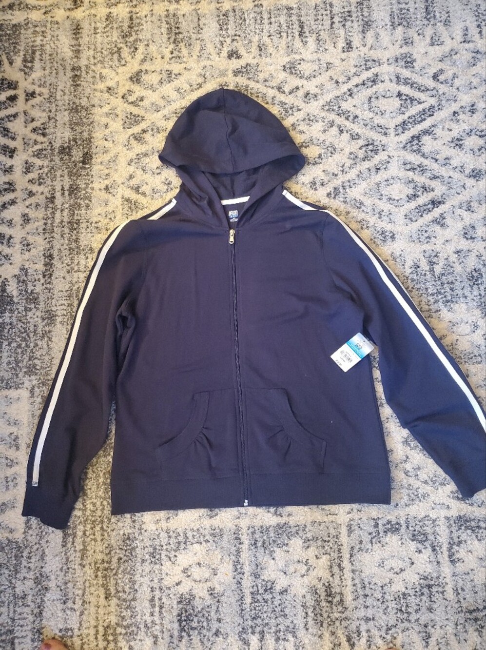 NWT SB ACTIVE ZIPPER ATHLETIC HOODIE LONG SLEEVE NAVY SEAL COLOR WOMENS L